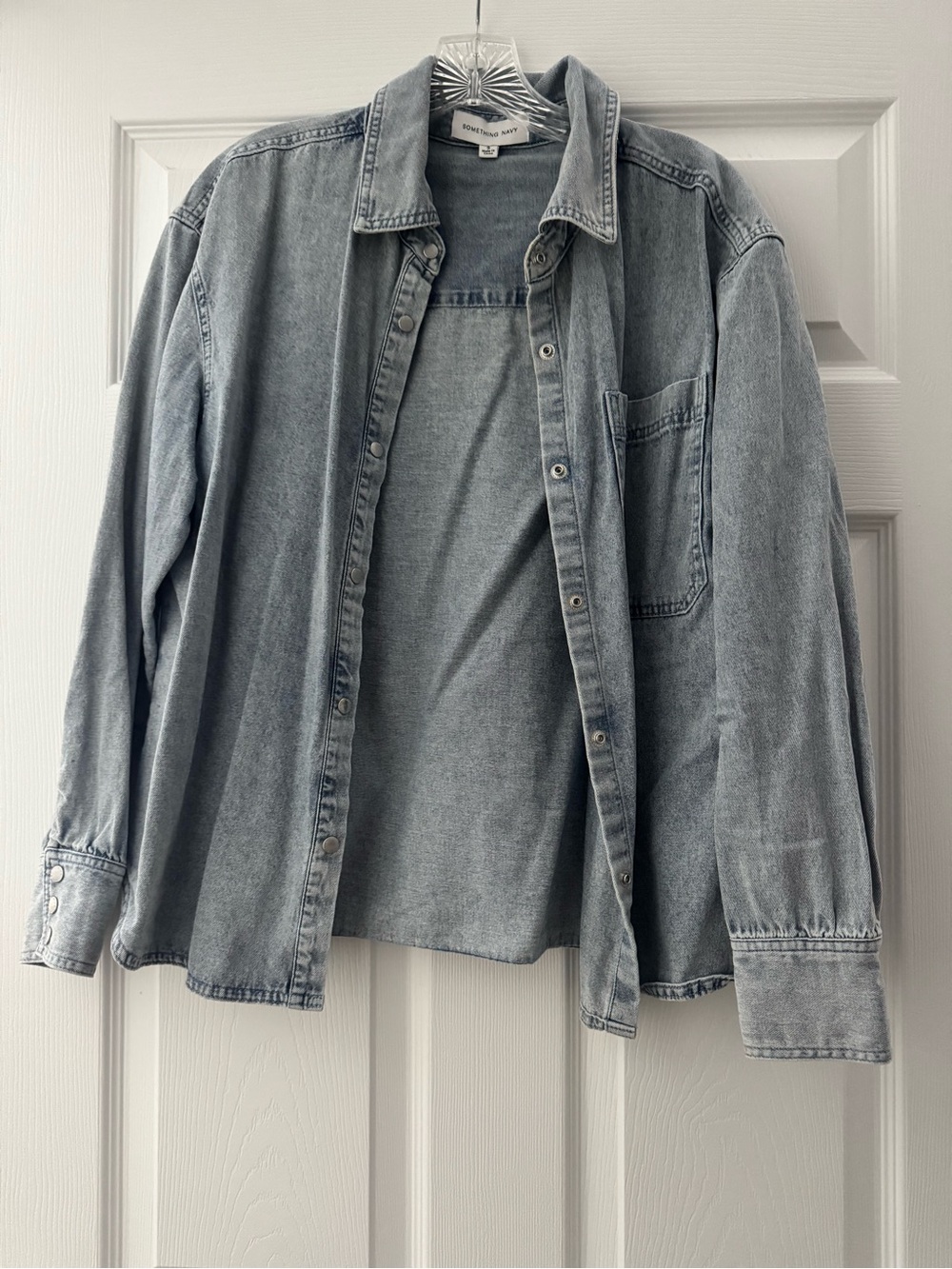 Something Navy Light Blue Denim Shirt